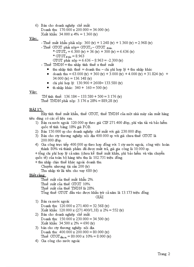 image for page Bài tập môn thuế có lời giải chi tiết