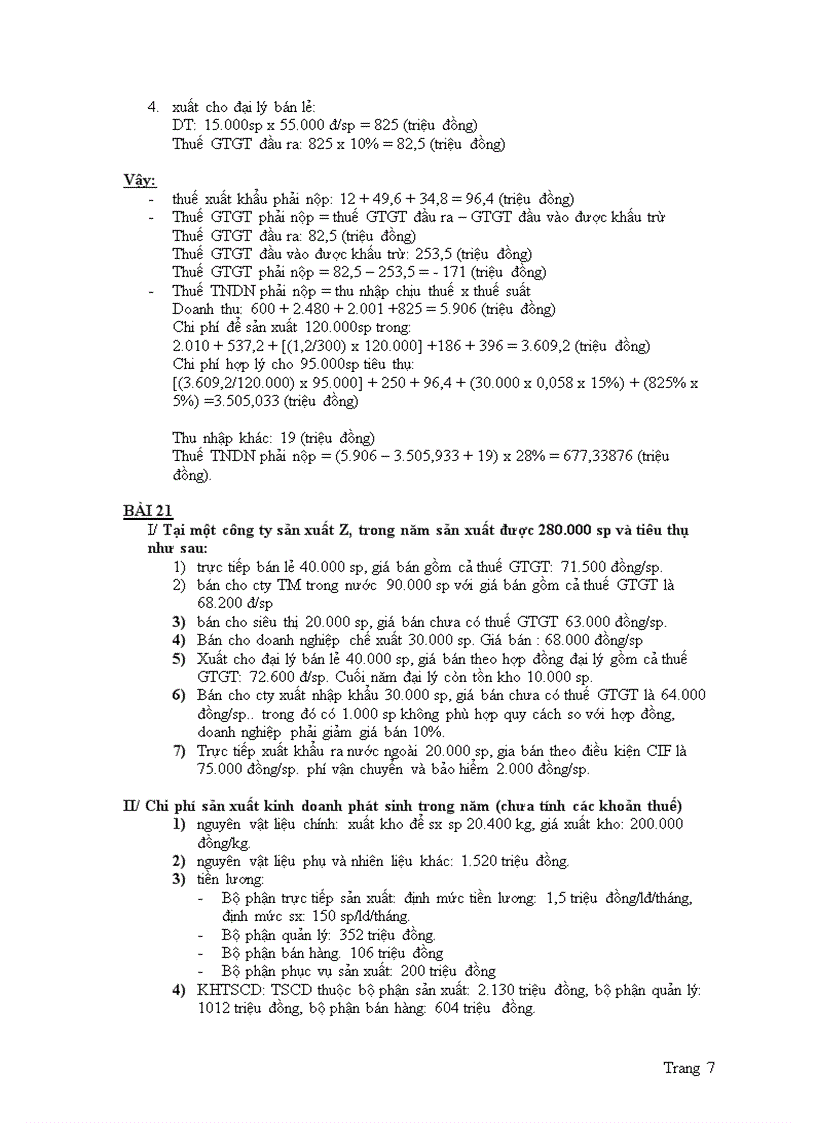 image for page Bài tập môn thuế có lời giải chi tiết