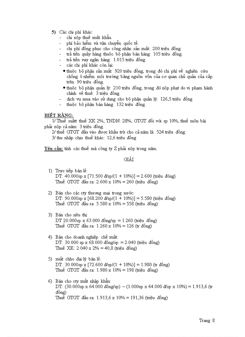 image for page Bài tập môn thuế có lời giải chi tiết