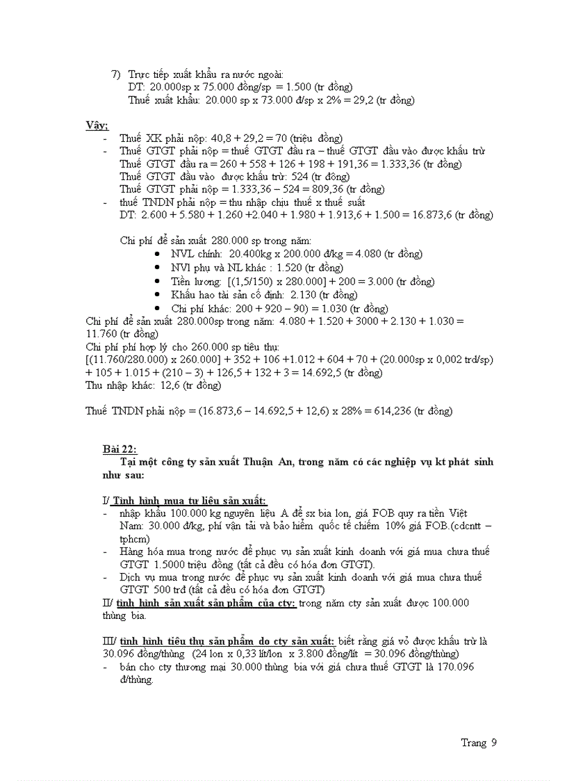 image for page Bài tập môn thuế có lời giải chi tiết