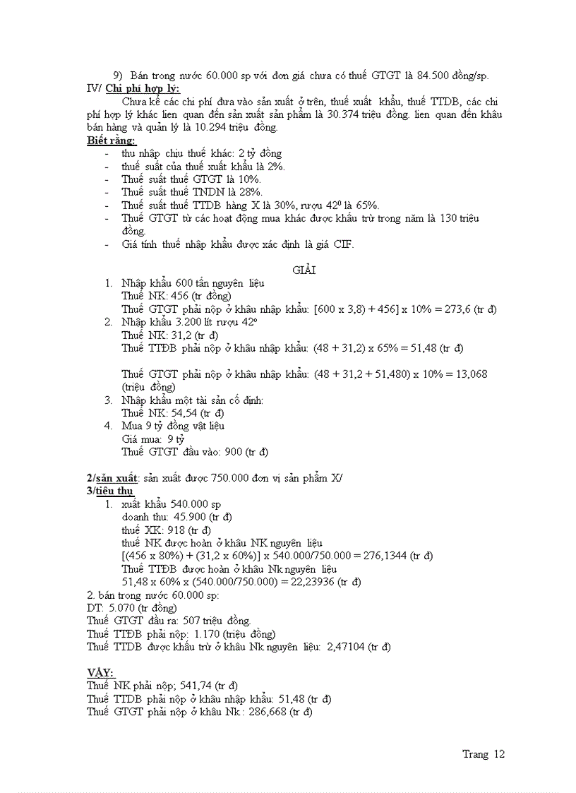 image for page Bài tập môn thuế có lời giải chi tiết