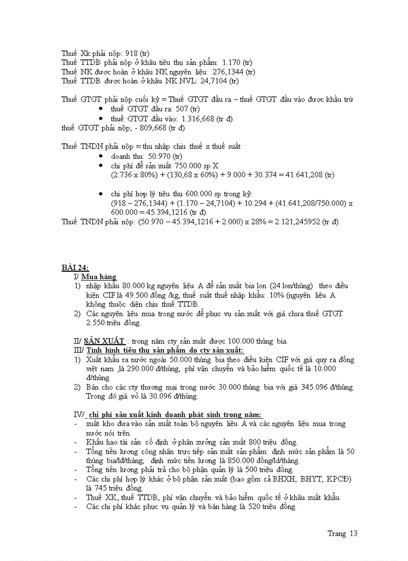 image for page Bài tập môn thuế có lời giải chi tiết