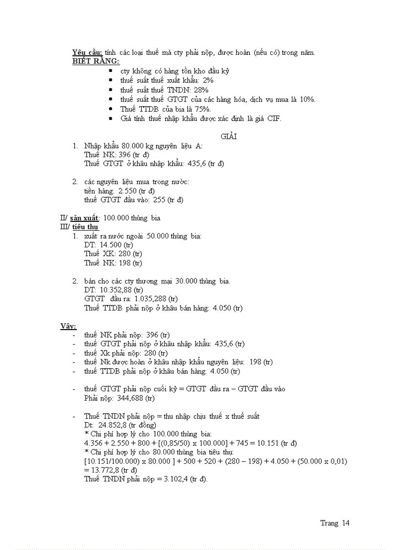 image for page Bài tập môn thuế có lời giải chi tiết
