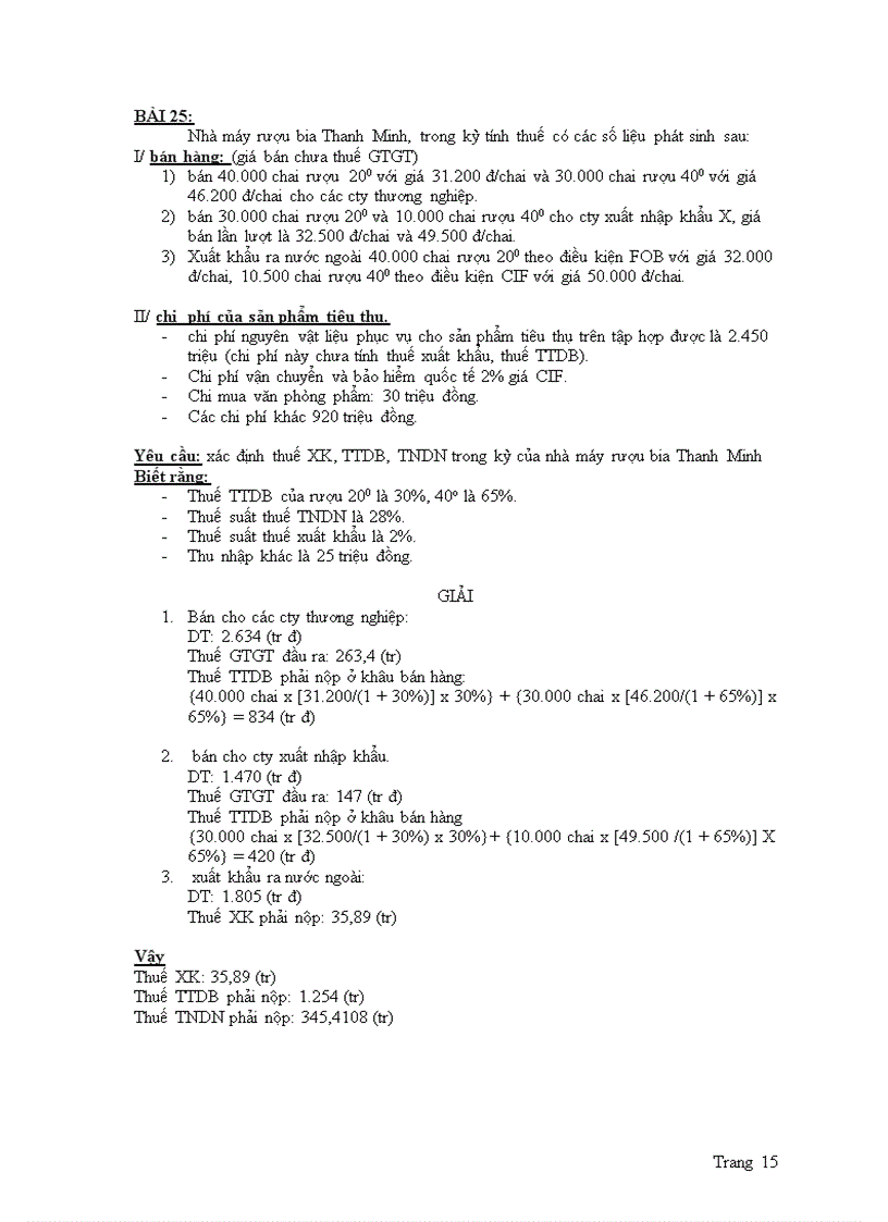image for page Bài tập môn thuế có lời giải chi tiết