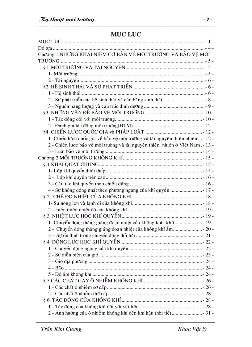 image for page Giáo trình Kỹ thuật Môi trường Đại học Đà Lạt