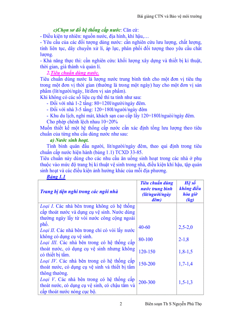 image for page Bài giảng Cấp thoát nước và Bảo vệ môi trường