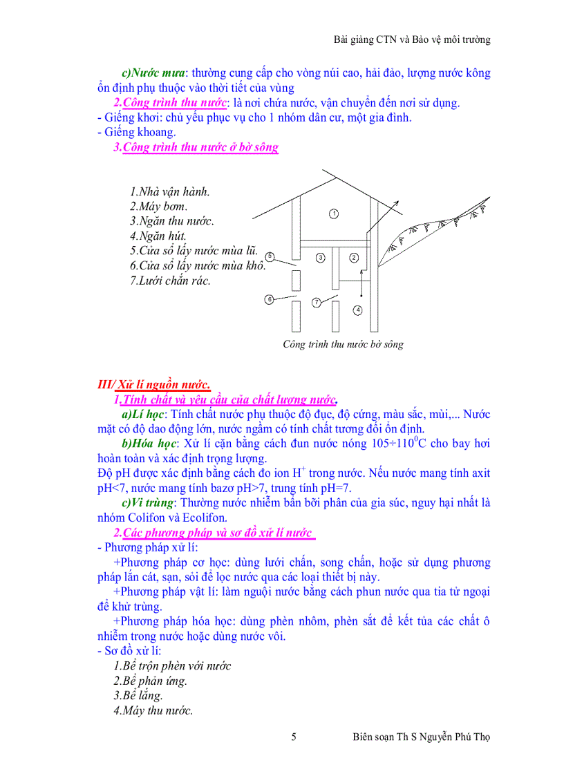 image for page Bài giảng Cấp thoát nước và Bảo vệ môi trường