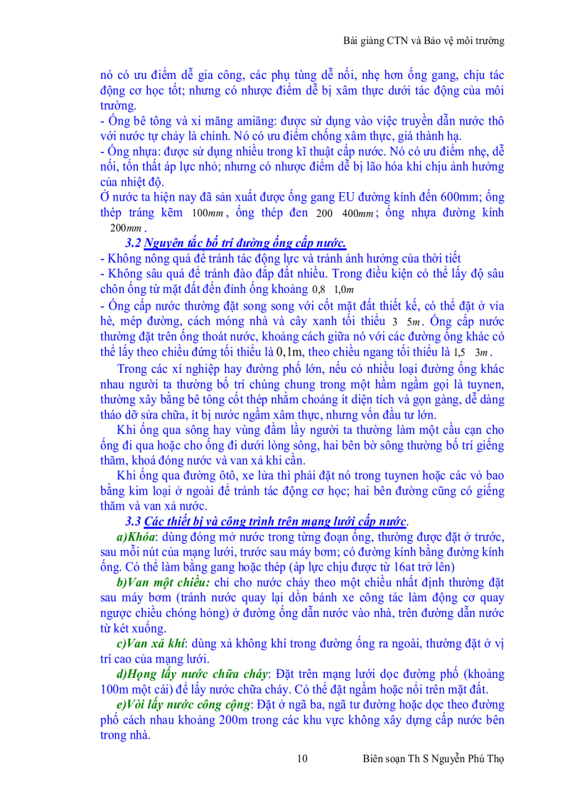 image for page Bài giảng Cấp thoát nước và Bảo vệ môi trường