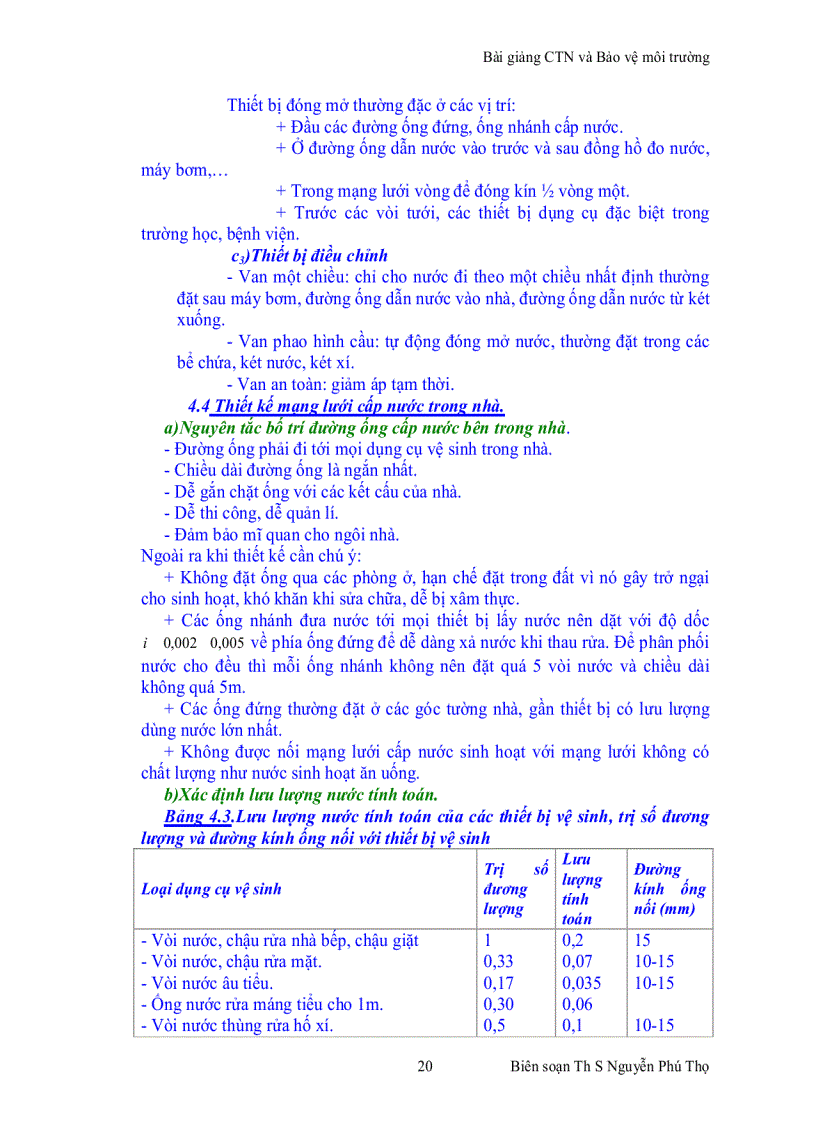 image for page Bài giảng Cấp thoát nước và Bảo vệ môi trường