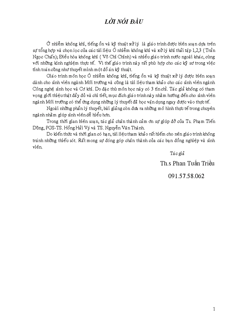 image for page Giáo trình Kỹ thuật xử lý khí thải