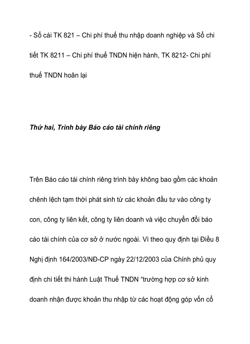 image for page Thuế thu nhập doanh nghiệp ghi sổ kế toán và trình bày báo cáo tài chính