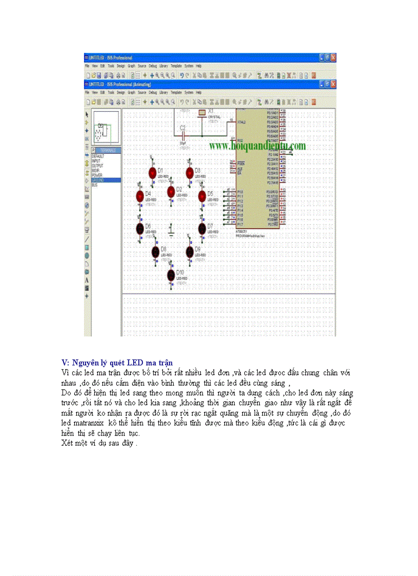 image for page Lập trình ma trận LED trong Protues dùng 8501
