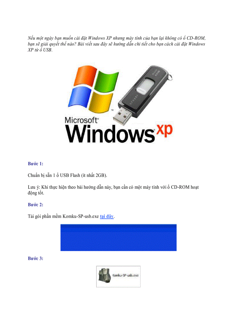 image for page Cài đặt windows xp bằng usb