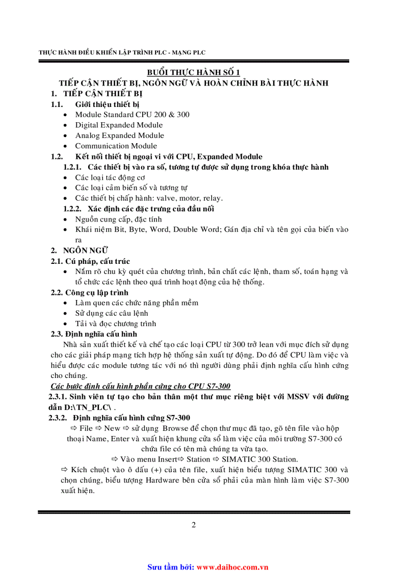 image for page Thực hành điều khiển lập trỉnh plc