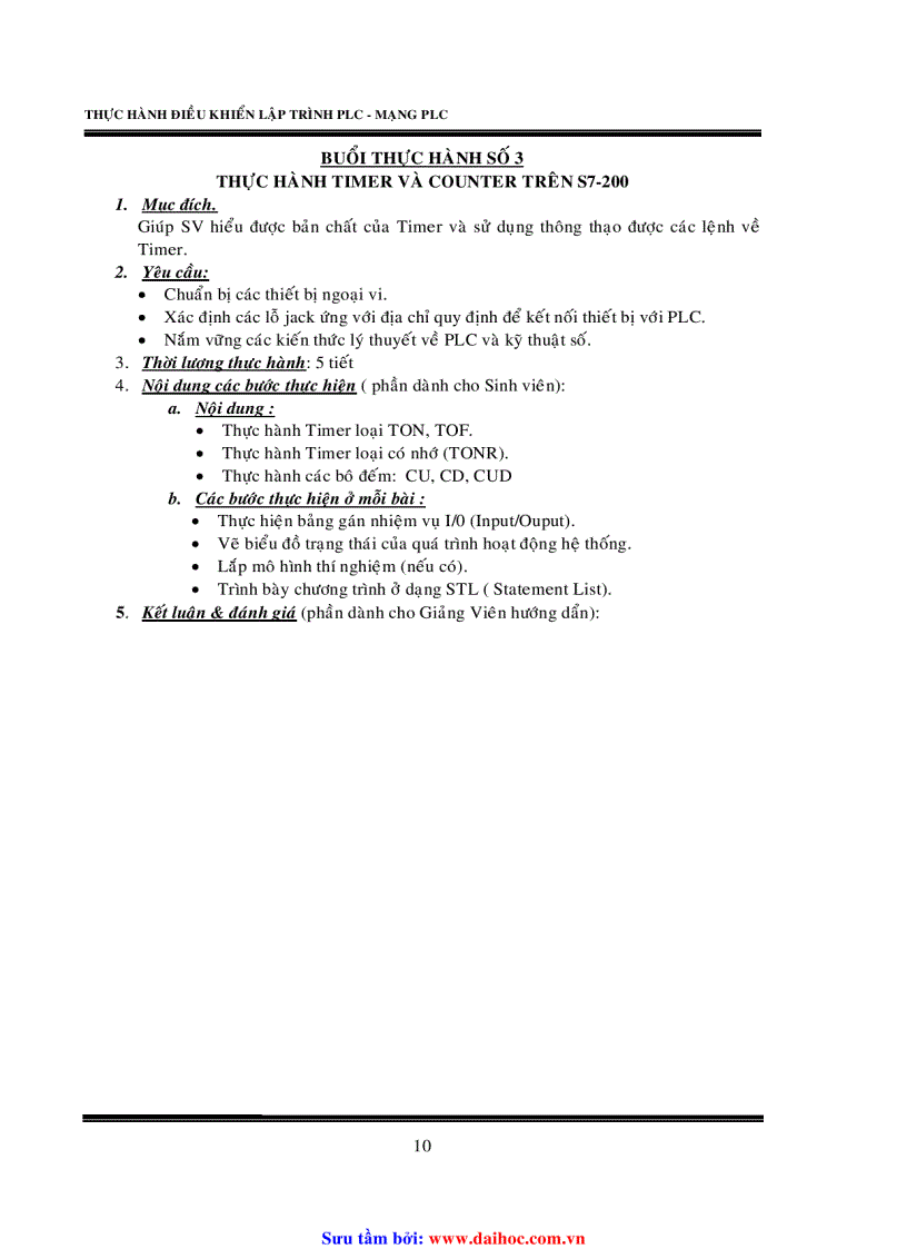 image for page Thực hành điều khiển lập trỉnh plc