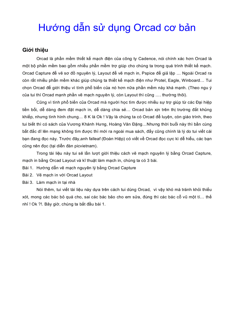 image for page Hướng dẫn sử dụng phần mềm vẽ mạch orcard