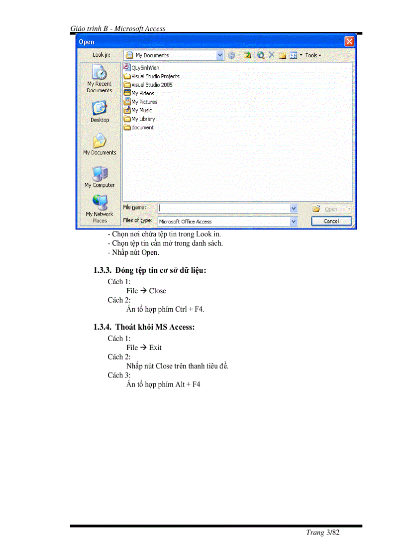 Tài liệu hướng dẫn tự học toàn bộ chương trinh Microsoft Access