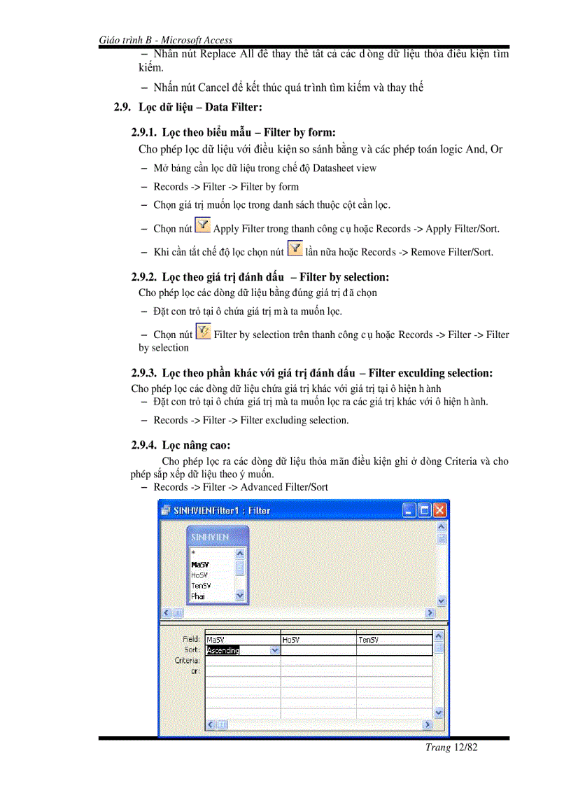 image for page Tài liệu hướng dẫn tự học toàn bộ chương trinh Microsoft Access