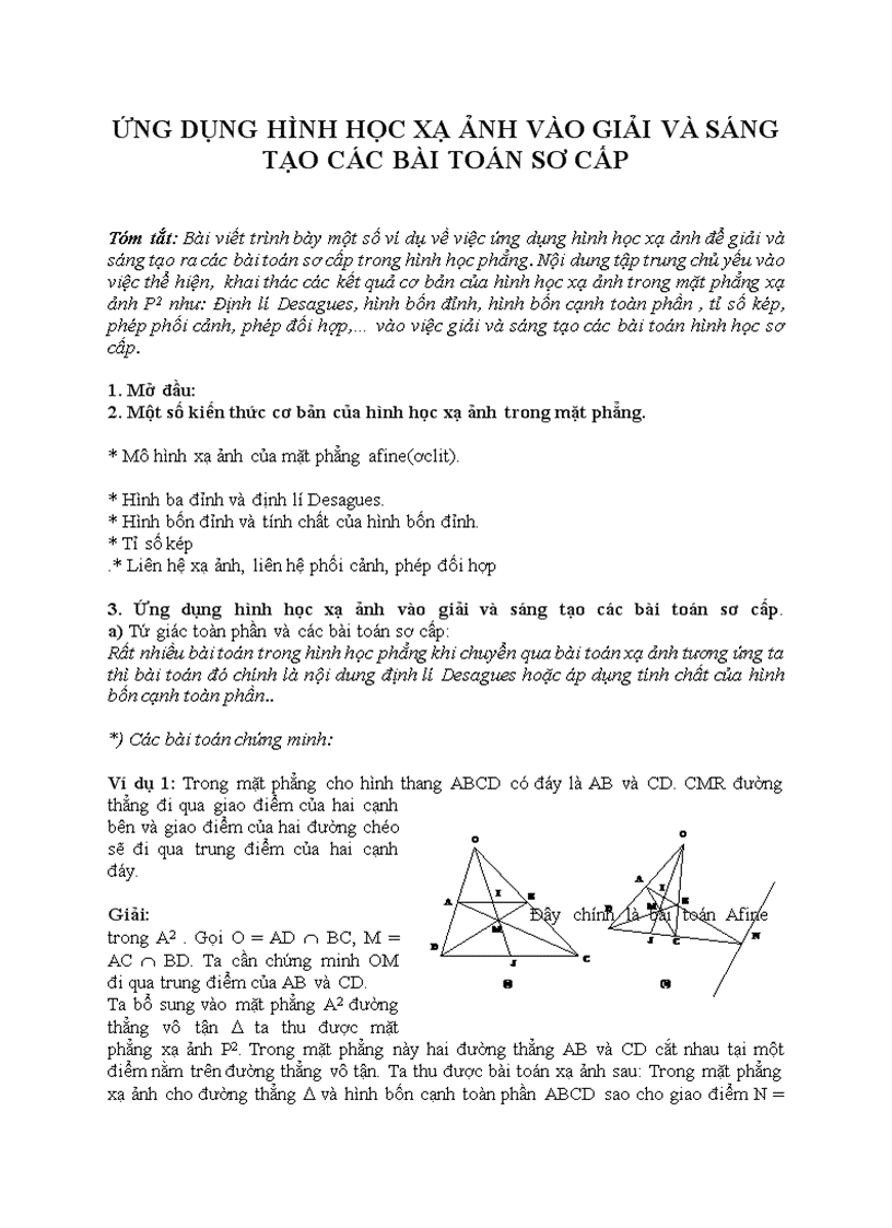 image for page Download Ứng dụng hình học xạ ảnh vào giải và sáng tạo bài toán sơ cấp