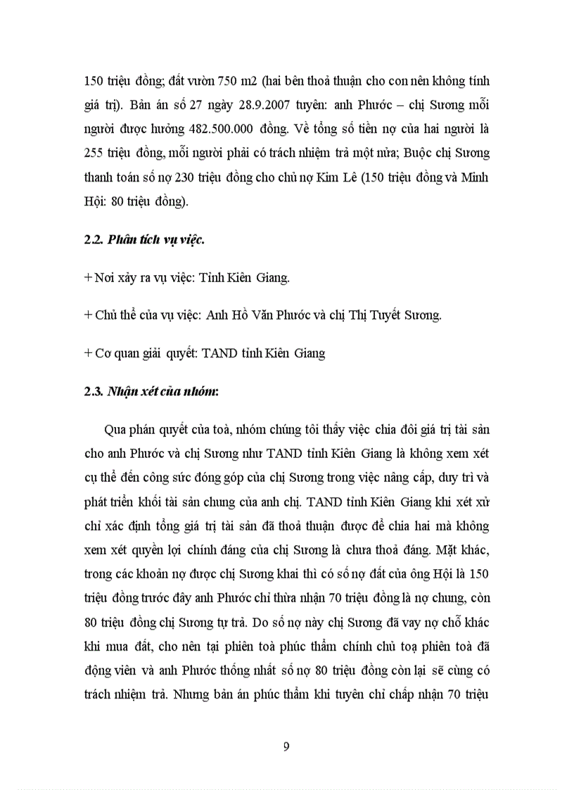 image for page Phân tích tìm hiểu ba vụ việc tranh chấp về việc phân chia tài sản chung hợp nhất của vợ chồng khi ly hôn