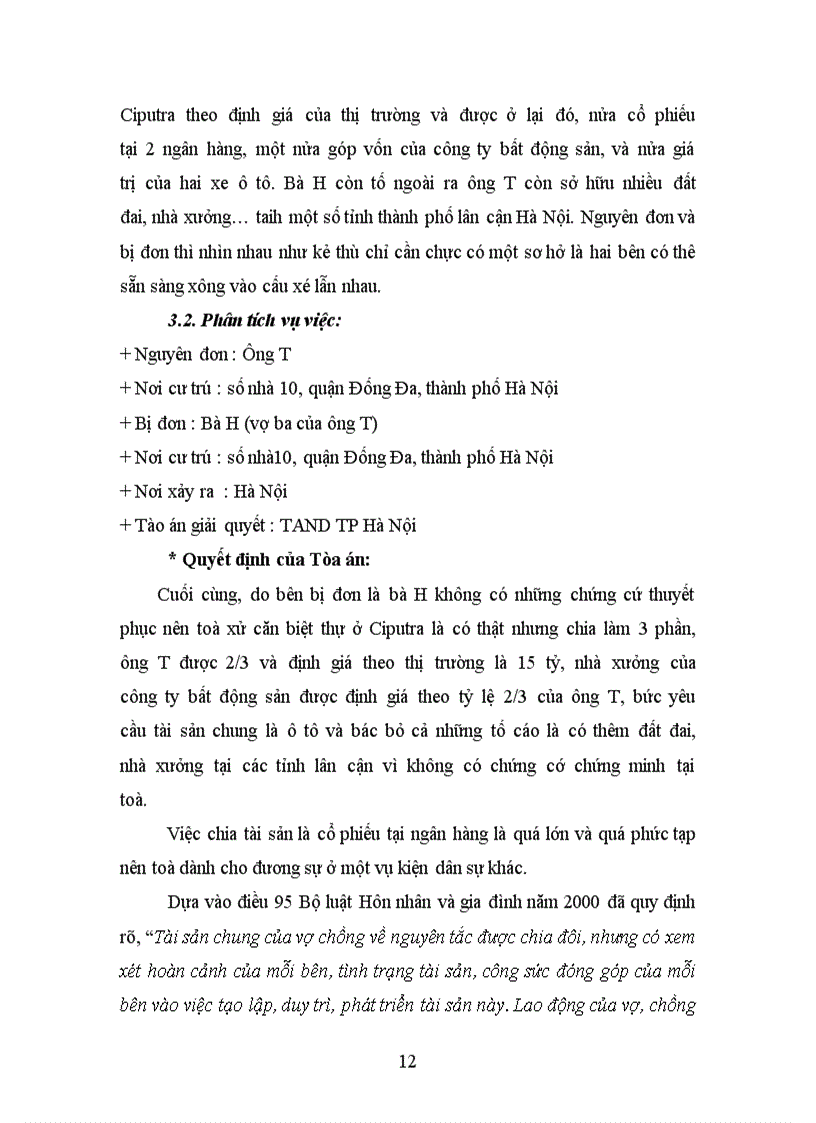 image for page Phân tích tìm hiểu ba vụ việc tranh chấp về việc phân chia tài sản chung hợp nhất của vợ chồng khi ly hôn