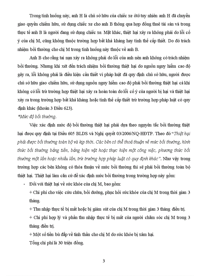 image for page Xây dựng một tình huống thuộc trách nhiệm bồi thường thiệt hại do nguồn nguy hiểm cao độ gây ra tình huống 1