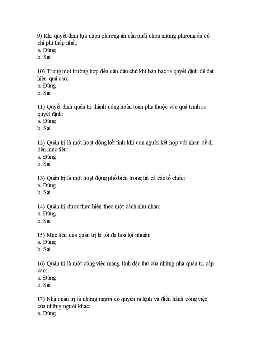 image for page Câu hỏi trắc nghiệm môn quản trị hoc