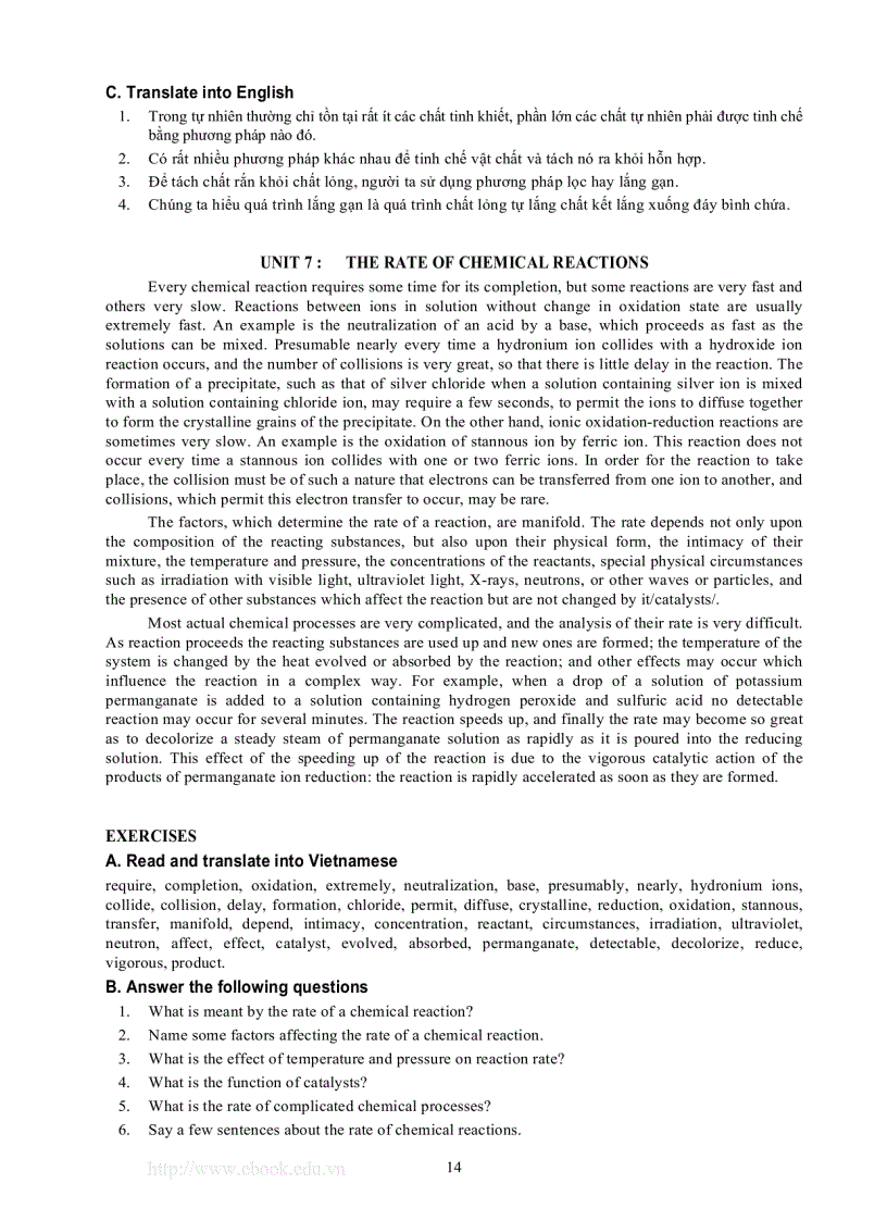 image for page Tiếng anh chuyên ngành công nghệ hóa học công nghệ thực phẩm và công nghệ sinh học