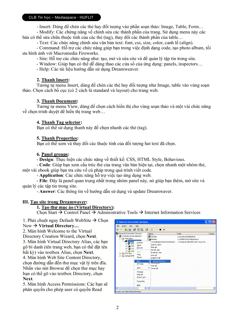 image for page Sử dụng macromedia dreamweaver mx