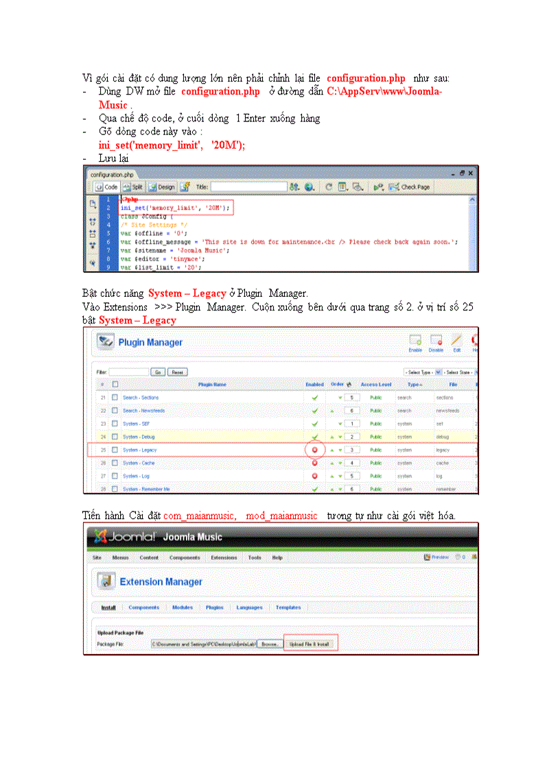 image for page Lab Site Nhạc Với Joomla