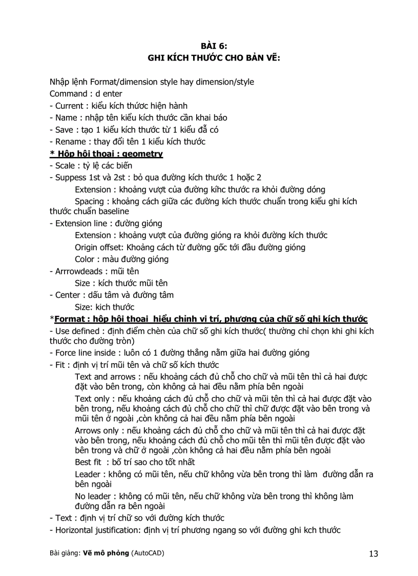 image for page Tóm tăt Bài Giảng Autocad