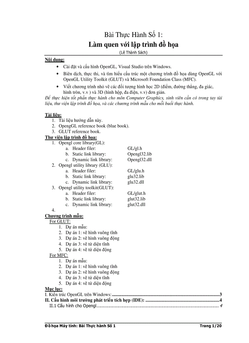 image for page Tutorial hướng dẫn cách tích hợp OpenGL vào trong một ứng dụng MFC