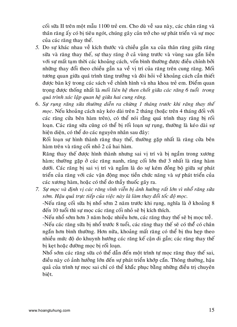 image for page Sự mọc răng và thay răng