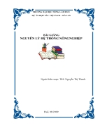 Bài giảng Nguyên lý hệ thống nông nghiệp
