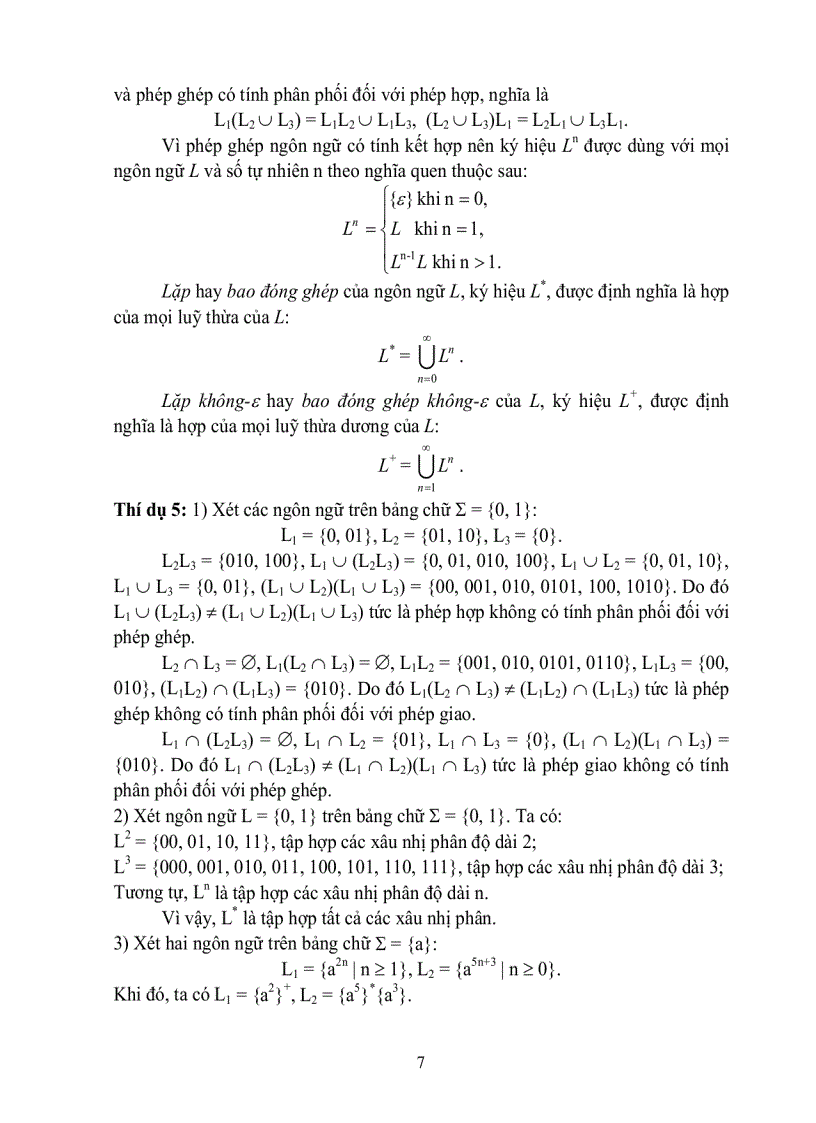 image for page Giáo trình Lý thuyết ngôn ngữ hình thức và Otômat