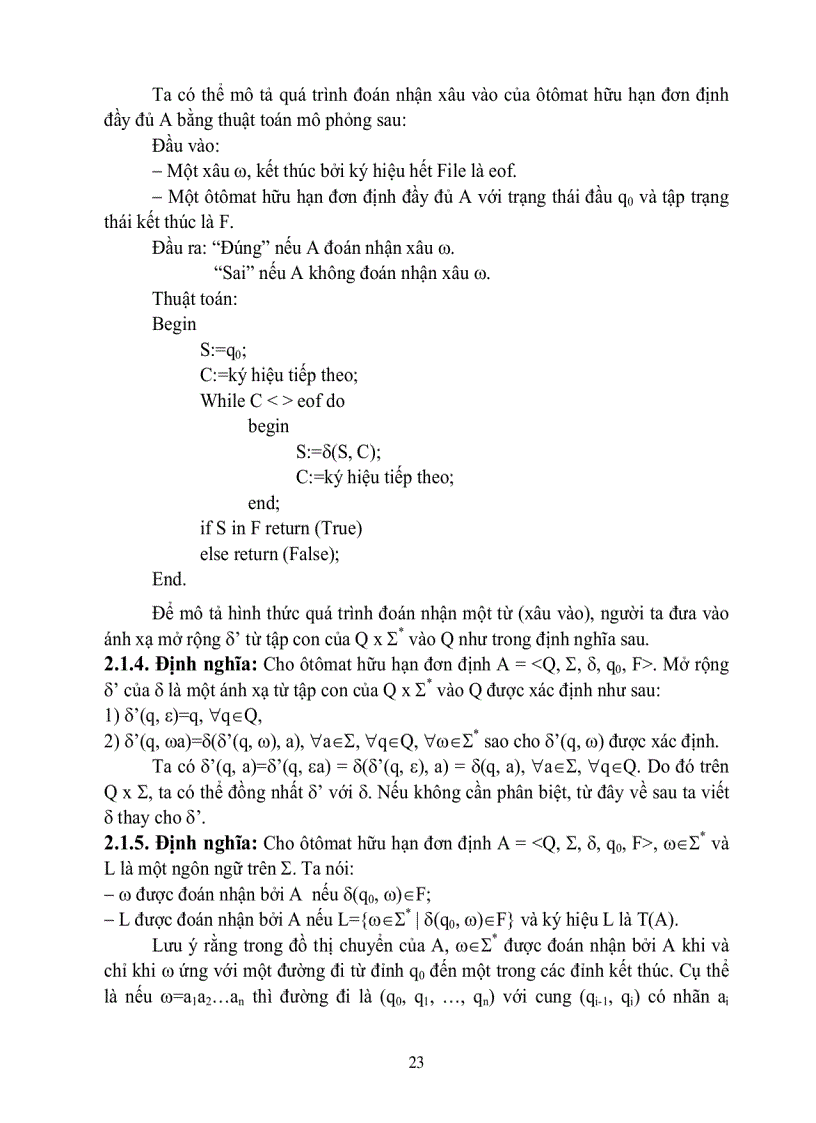 image for page Giáo trình Lý thuyết ngôn ngữ hình thức và Otômat