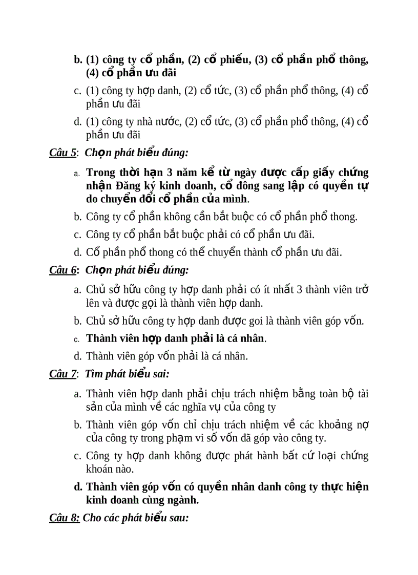 image for page Ngân hàng Câu hỏi trắc nghiệm luật kinh tế bao gồm đáp án