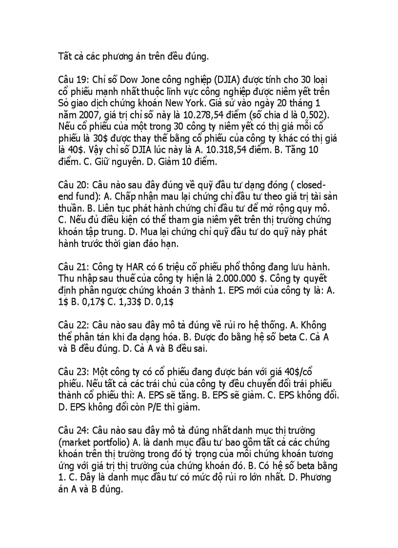 image for page 100 câu hỏi trắc nghiệm về chứng khoán