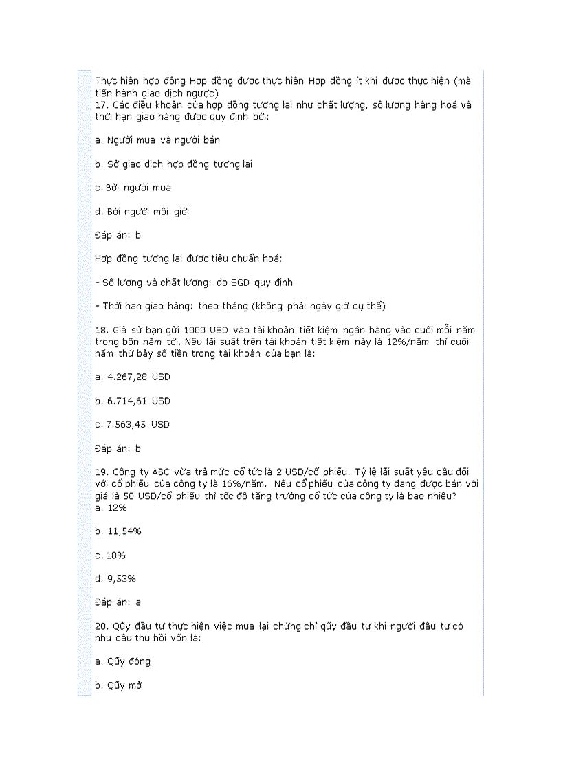 image for page 100 câu hỏi trắc nghiệm về chứng khoán