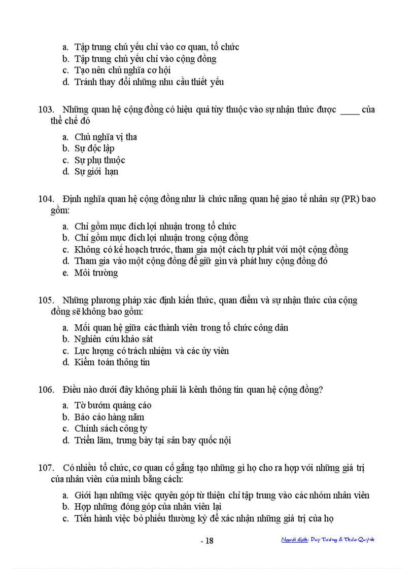 image for page Ngân hàng câu hỏi trắc nghiệm về PR Public Relations PR Tests