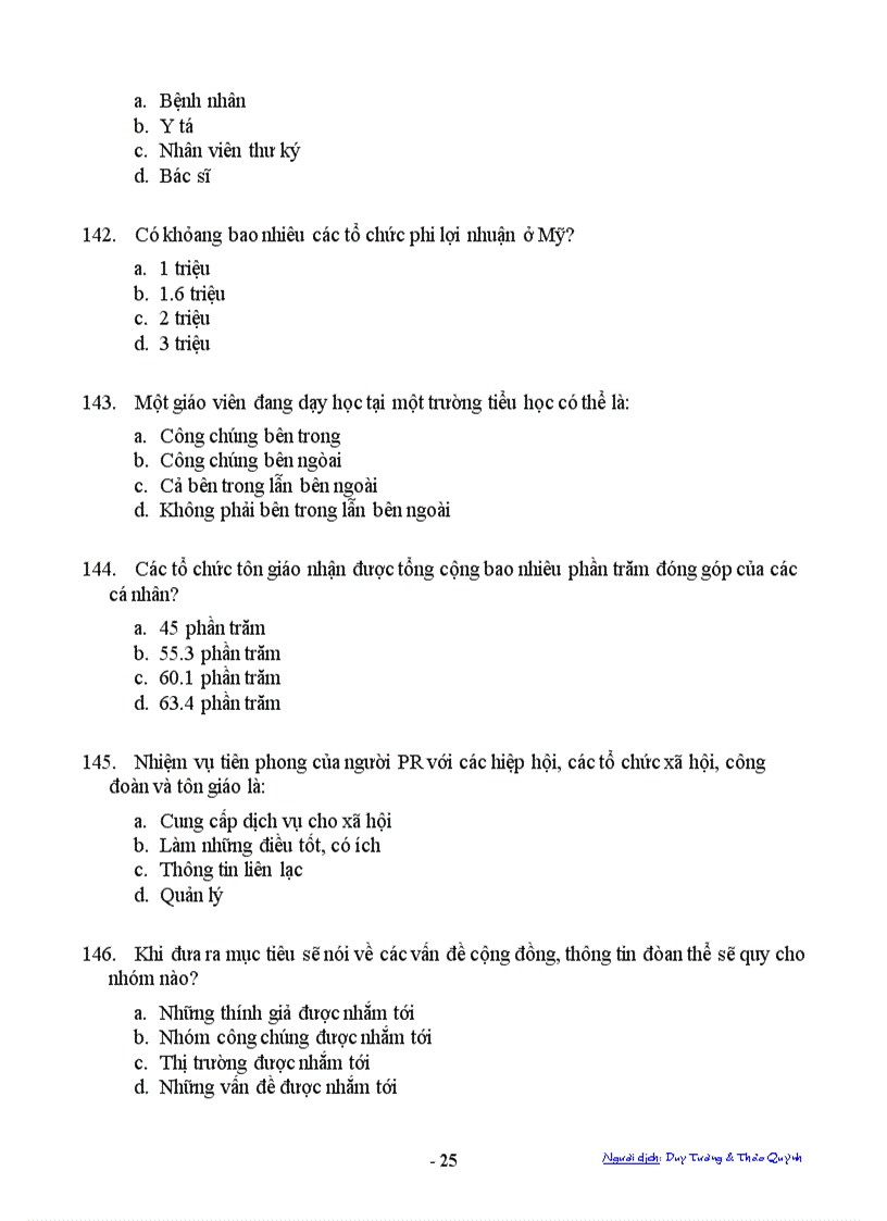 image for page Ngân hàng câu hỏi trắc nghiệm về PR Public Relations PR Tests