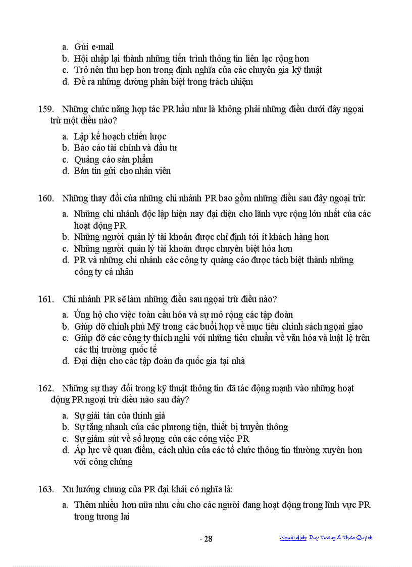 image for page Ngân hàng câu hỏi trắc nghiệm về PR Public Relations PR Tests