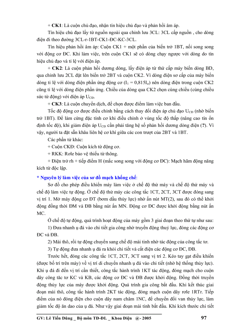 image for page TRANG BỊ ĐIỆN Các sơ đồ hệ thống điều khiển truyền động điện điển hình Lê Tiến Dũng