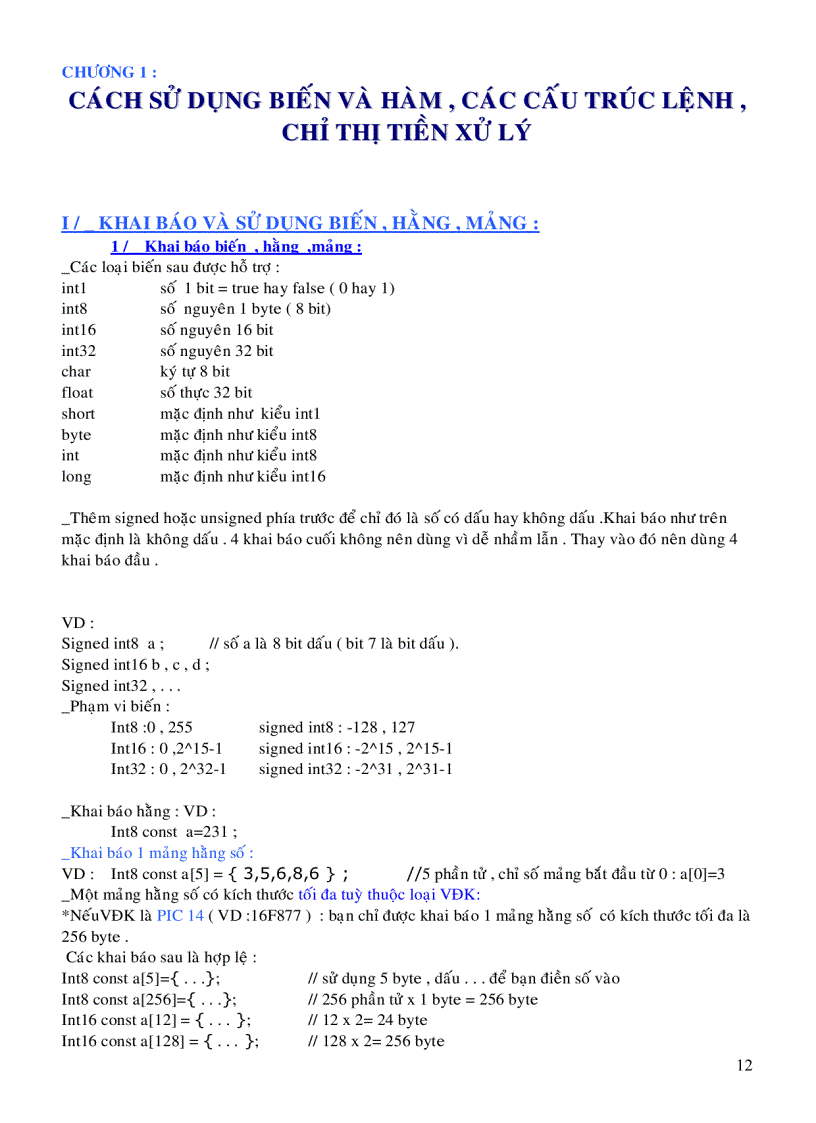 image for page Hướng dẫn sử dụng chương trình lập trinh C cho vi điều khiển PIC
