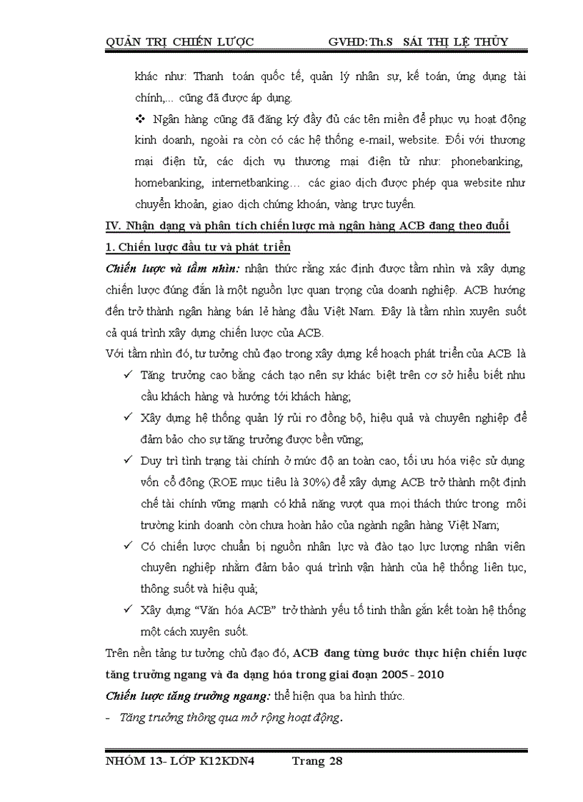 image for page Chiến lược tại Ngân hàng thương mại cổ phần Á Châu ACB quản trị chiến lược