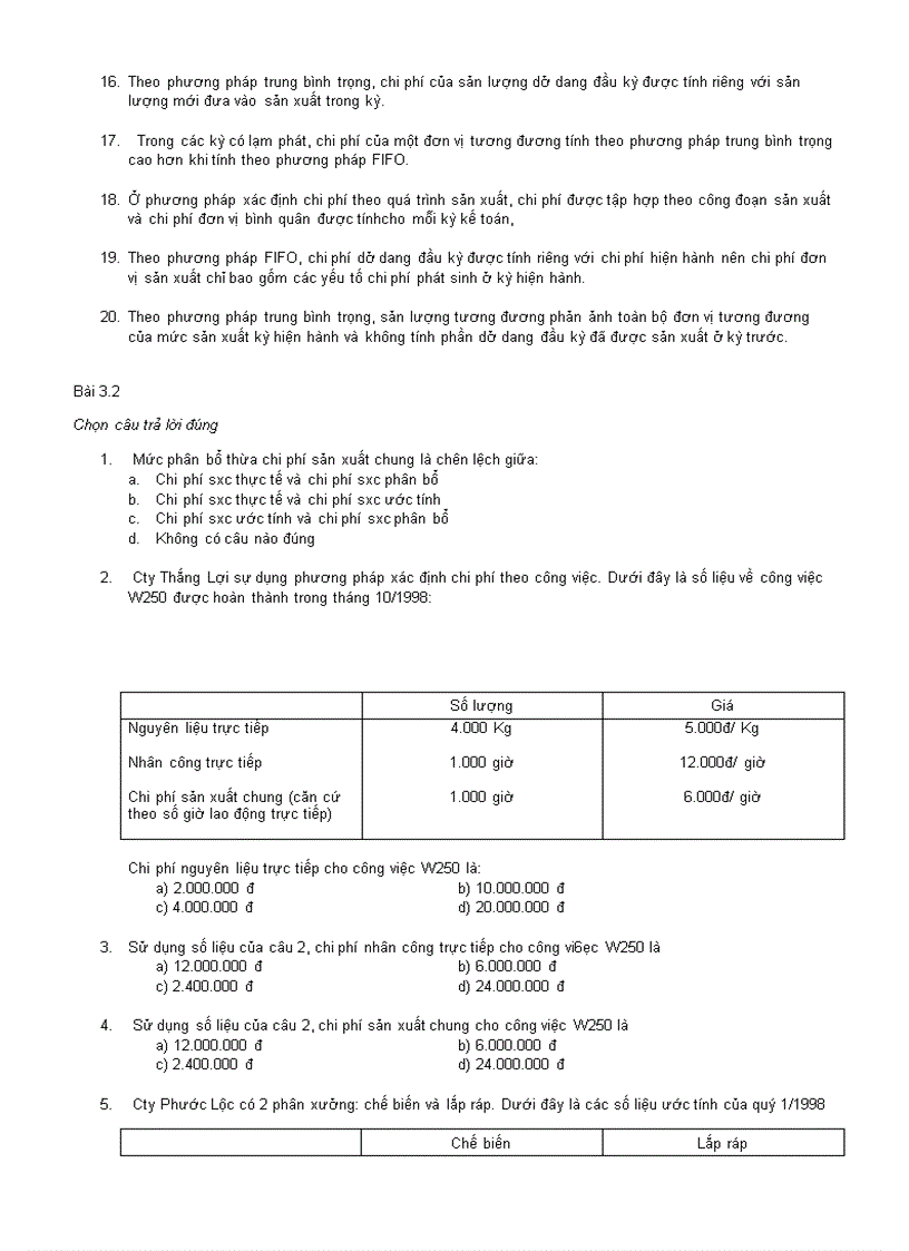 image for page Bài tập trắc nghiệm Kế toán Quản Trị