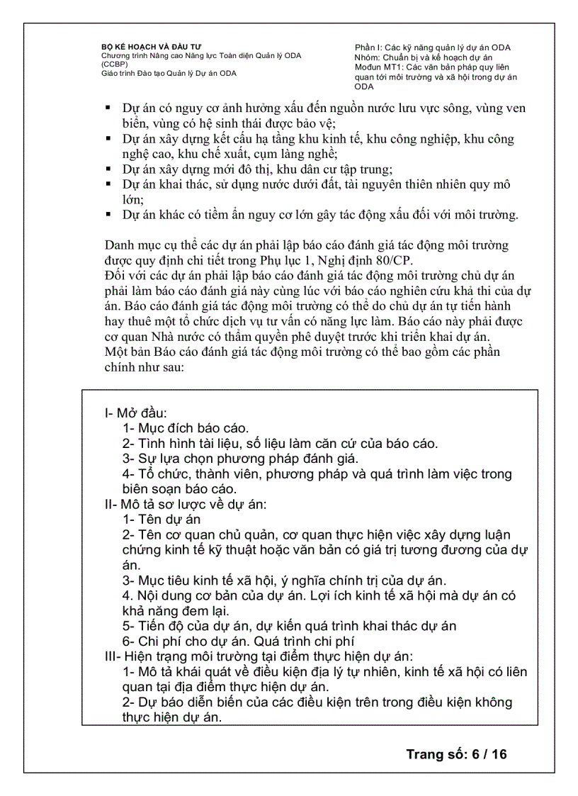 image for page Chương trình Nâng cao Năng lực Toàn diện Quản lý ODA Các văn bản pháp quy liên quan tới môi trường và xã hội trong dự án ODA