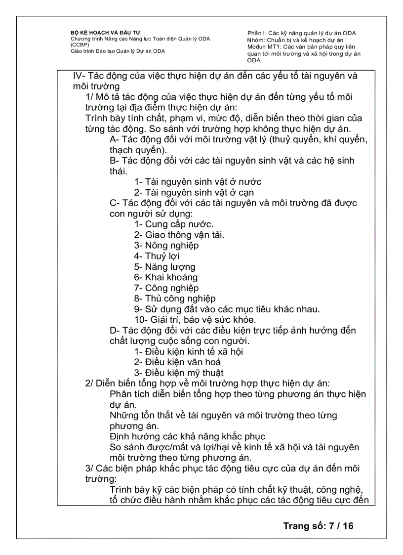 image for page Chương trình Nâng cao Năng lực Toàn diện Quản lý ODA Các văn bản pháp quy liên quan tới môi trường và xã hội trong dự án ODA