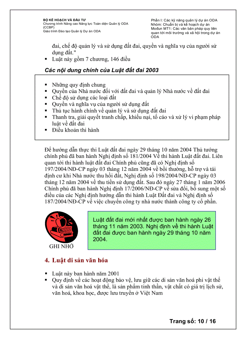 image for page Chương trình Nâng cao Năng lực Toàn diện Quản lý ODA Các văn bản pháp quy liên quan tới môi trường và xã hội trong dự án ODA