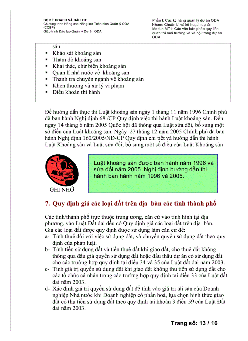 image for page Chương trình Nâng cao Năng lực Toàn diện Quản lý ODA Các văn bản pháp quy liên quan tới môi trường và xã hội trong dự án ODA